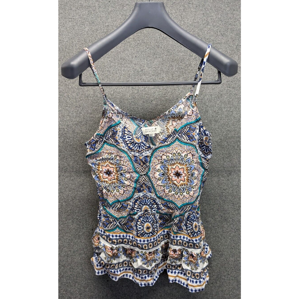 Molly Bracken Womens V Neck Colorful Floral Print Sleeveless Camisole Size XS